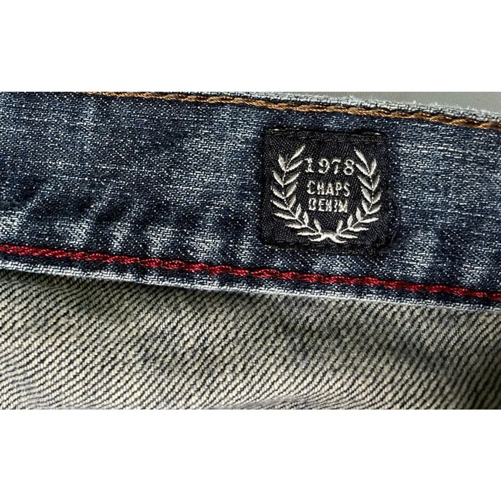 Mens Chaps Denim Straight Fit 100% Cotton Blue Jeans Size 38x32